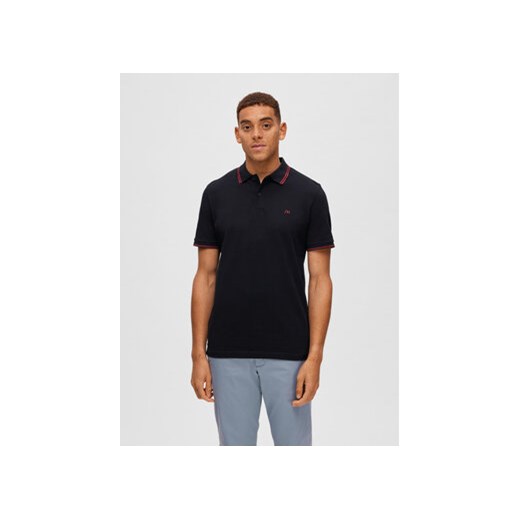Selected Homme Polo 16087840 Czarny Regular Fit ze sklepu MODIVO w kategorii T-shirty męskie - zdjęcie 168527773