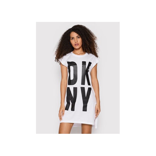 DKNY T-Shirt P1RHRB2M Biały Regular Fit ze sklepu MODIVO w kategorii Bluzki damskie - zdjęcie 168527822