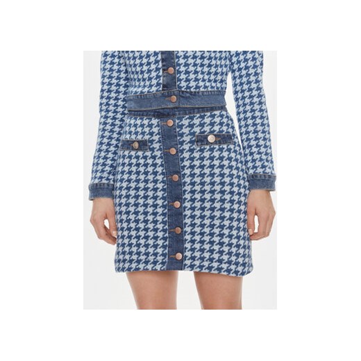 Guess Spódnica mini Tweed W4RD93 D59L1 Niebieski Regular Fit ze sklepu MODIVO w kategorii Spódnice - zdjęcie 168527832