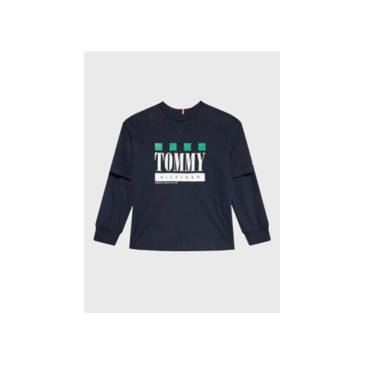 Tommy Hilfiger Bluzka Double Layer KB0KB07793 D Granatowy Regular Fit ze sklepu MODIVO w kategorii T-shirty chłopięce - zdjęcie 168528054