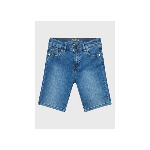 Guess Szorty jeansowe L0BD00 D4H20 Niebieski Slim Fit ze sklepu MODIVO w kategorii Spodenki chłopięce - zdjęcie 168529101