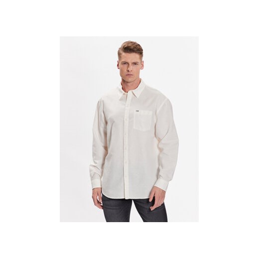 Wrangler Koszula W5D6LOW02 112337482 Écru Relaxed Fit ze sklepu MODIVO w kategorii Koszule męskie - zdjęcie 168529782