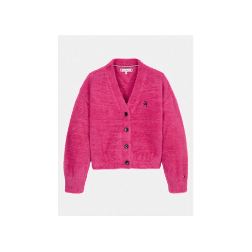 Tommy Hilfiger Kardigan KG0KG07711 Różowy Regular Fit ze sklepu MODIVO w kategorii Swetry dziewczęce - zdjęcie 168529832