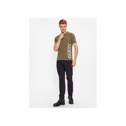 Guess T-Shirt M3BI73 J1314 Zielony Slim Fit ze sklepu MODIVO w kategorii T-shirty męskie - zdjęcie 168529931