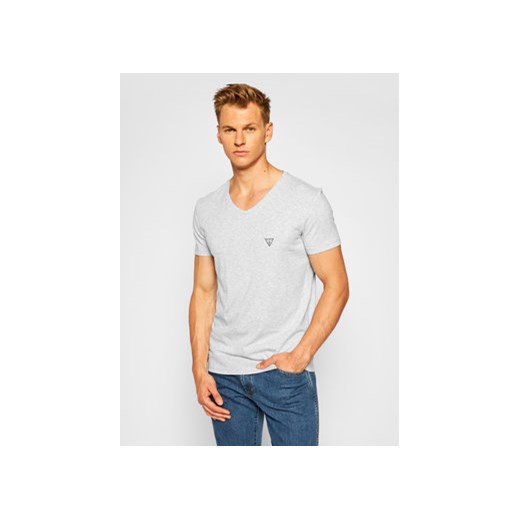 Guess T-Shirt U97M01 JR003 Szary Slim Fit ze sklepu MODIVO w kategorii T-shirty męskie - zdjęcie 168530033