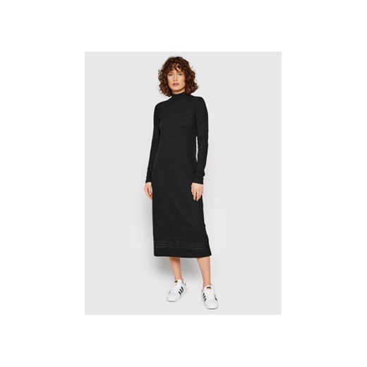 adidas Sukienka dzianinowa Rib HE6916 Czarny Regular Fit ze sklepu MODIVO w kategorii Sukienki - zdjęcie 168530112