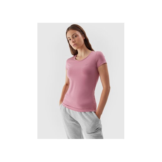 4F T-Shirt 4FAW23TTSHF0906 Różowy Slim Fit ze sklepu MODIVO w kategorii Bluzki damskie - zdjęcie 168530503
