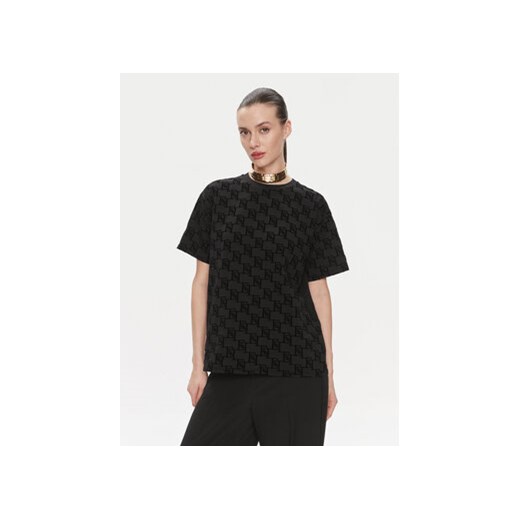 Elisabetta Franchi T-Shirt MA-006-41E2 Czarny Regular Fit ze sklepu MODIVO w kategorii Bluzki damskie - zdjęcie 168531081