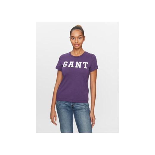 Gant T-Shirt Reg Graphic Ss 4200741 Fioletowy Regular Fit Gant L MODIVO