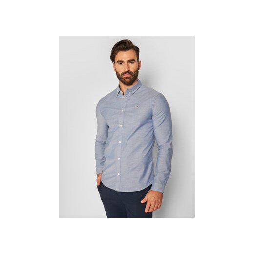 Tommy Jeans Koszula Oxford DM0DM09594 Niebieski Slim Fit ze sklepu MODIVO w kategorii Koszule męskie - zdjęcie 168531570