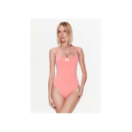 Calvin Klein Swimwear Strój kąpielowy KW0KW02072 Pomarańczowy ze sklepu MODIVO w kategorii Stroje kąpielowe - zdjęcie 168531730
