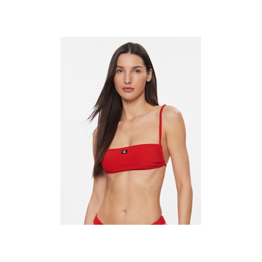 Calvin Klein Swimwear Góra od bikini KW0KW02467 Czerwony ze sklepu MODIVO w kategorii Stroje kąpielowe - zdjęcie 168531774
