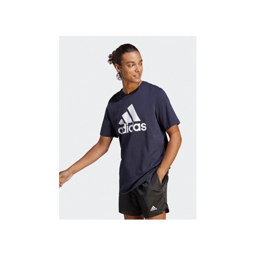 adidas T-Shirt Essentials Single Jersey Big Logo T-Shirt IC9348 Niebieski M okazja MODIVO