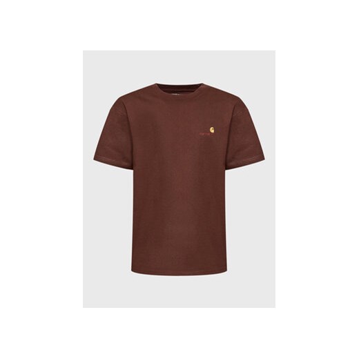 Carhartt WIP T-Shirt American Script I029956 Brązowy Regular Fit ze sklepu MODIVO w kategorii T-shirty męskie - zdjęcie 168533793