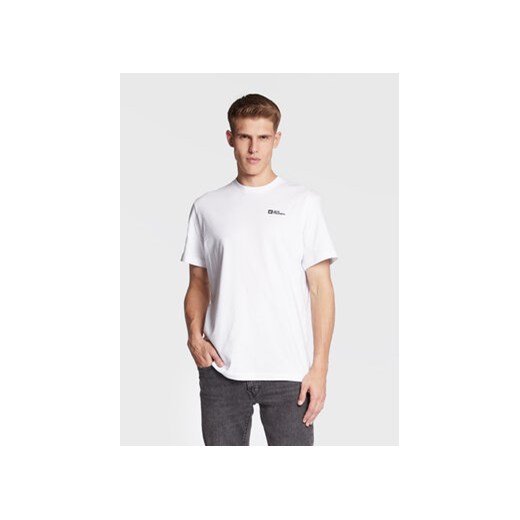 Jack Wolfskin T-Shirt Essential 1808382 Biały Regular Fit ze sklepu MODIVO w kategorii T-shirty męskie - zdjęcie 168533843