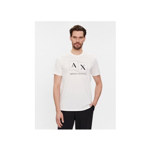 Armani Exchange T-Shirt 3DZTAD ZJ9AZ 1116 Biały Regular Fit ze sklepu MODIVO w kategorii T-shirty męskie - zdjęcie 168534044