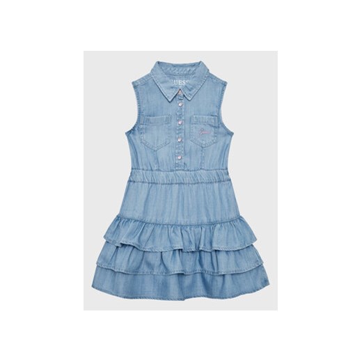 Guess Sukienka codzienna K3RK18 D3X30 Niebieski Regular Fit ze sklepu MODIVO w kategorii Sukienki dziewczęce - zdjęcie 168534400