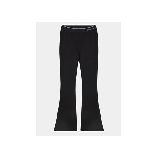 Calvin Klein Jeans Spodnie materiałowe Logo Tape IG0IG02292 Czarny Flare Fit ze sklepu MODIVO w kategorii Spodnie dziewczęce - zdjęcie 168534604