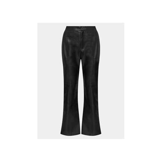 Gina Tricot Spodnie z imitacji skóry 20745 Czarny Straight Fit ze sklepu MODIVO w kategorii Spodnie damskie - zdjęcie 168535301