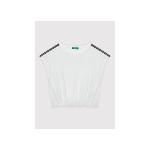 United Colors Of Benetton T-Shirt 3I1XC102T Biały Regular Fit ze sklepu MODIVO w kategorii Bluzki dziewczęce - zdjęcie 168535533