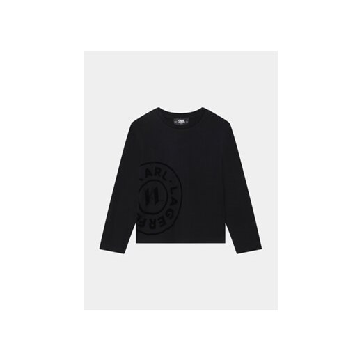 Karl Lagerfeld Kids Bluzka Z25418 D Czarny Regular Fit ze sklepu MODIVO w kategorii Bluzki dziewczęce - zdjęcie 168535871