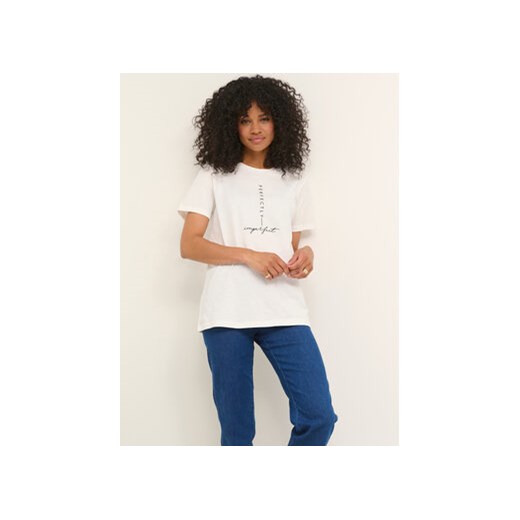 Kaffe T-Shirt Nia 10507087 Biały Regular Fit ze sklepu MODIVO w kategorii Bluzki damskie - zdjęcie 168535873