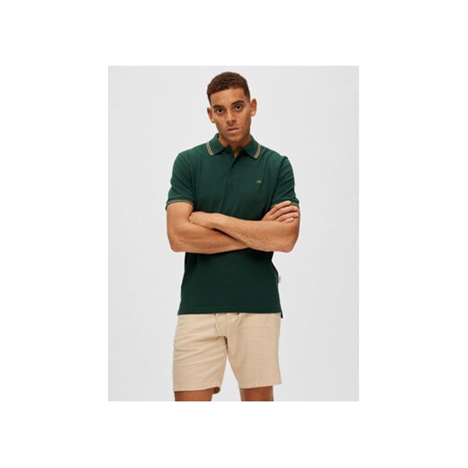 Selected Homme Polo 16087840 Zielony Regular Fit ze sklepu MODIVO w kategorii T-shirty męskie - zdjęcie 168535923