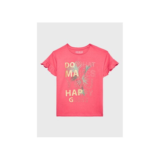 Guess T-Shirt J3GI03 K6YW1 Różowy Regular Fit ze sklepu MODIVO w kategorii Bluzki dziewczęce - zdjęcie 168536090