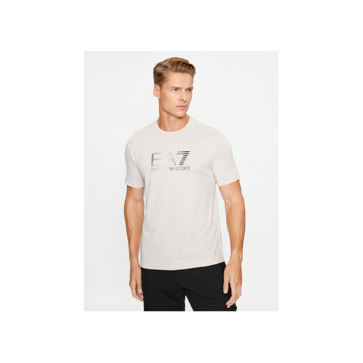 EA7 Emporio Armani T-Shirt 6RPT71 PJM9Z 1716 Srebrny Regular Fit ze sklepu MODIVO w kategorii T-shirty męskie - zdjęcie 168536864