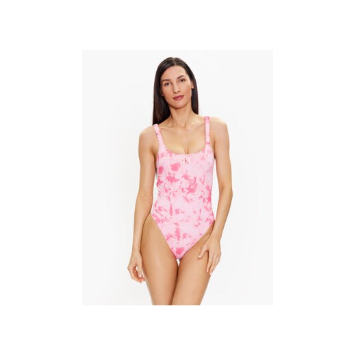 Calvin Klein Swimwear Strój kąpielowy KW0KW02127 Różowy ze sklepu MODIVO w kategorii Stroje kąpielowe - zdjęcie 168537032