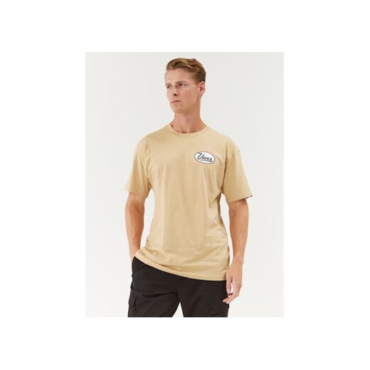 Vans T-Shirt Gas Station Logo Ss Tee VN0008FB Beżowy Classic Fit ze sklepu MODIVO w kategorii T-shirty męskie - zdjęcie 168537441