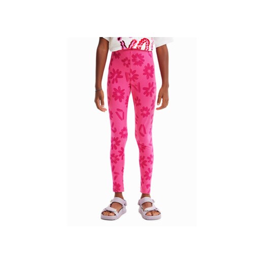 Desigual Legginsy 23SGKK01 Różowy Slim Fit ze sklepu MODIVO w kategorii Spodnie dziewczęce - zdjęcie 168537674