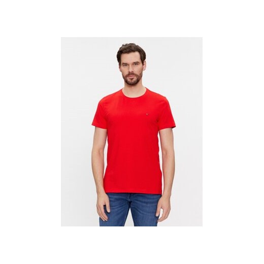 Tommy Hilfiger T-Shirt MW0MW10800 Czerwony Slim Fit ze sklepu MODIVO w kategorii T-shirty męskie - zdjęcie 168538080
