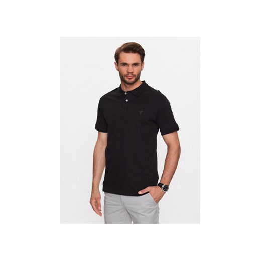 Guess Polo M3YP01 K7O64 Czarny Slim Fit ze sklepu MODIVO w kategorii T-shirty męskie - zdjęcie 168538183