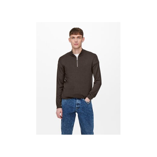 Only & Sons Sweter 22021264 Brązowy Regular Fit ze sklepu MODIVO w kategorii Swetry męskie - zdjęcie 168538410