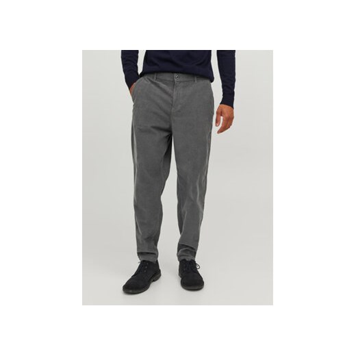 Jack&Jones Spodnie materiałowe 12237547 Szary Tapered Fit ze sklepu MODIVO w kategorii Spodnie męskie - zdjęcie 168538760