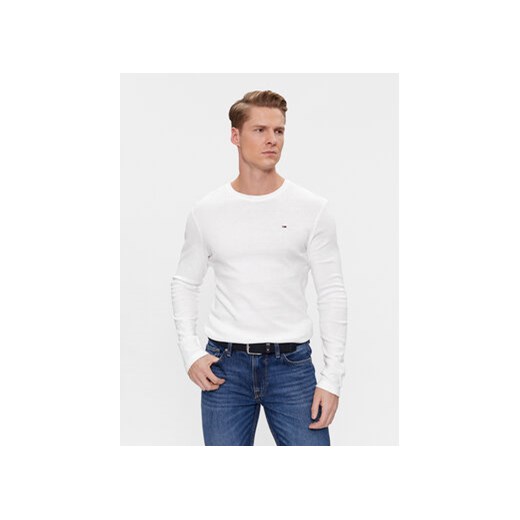 Tommy Jeans Longsleeve DM0DM04409 Biały Slim Fit ze sklepu MODIVO w kategorii T-shirty męskie - zdjęcie 168539412