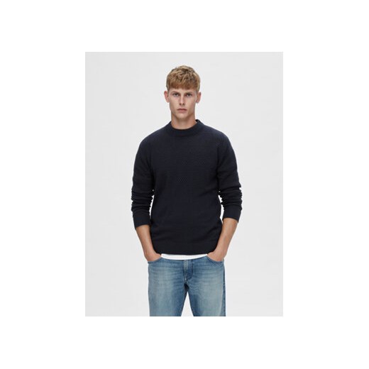 Selected Homme Sweter 16090155 Granatowy Regular Fit ze sklepu MODIVO w kategorii Swetry męskie - zdjęcie 168539984