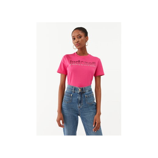 Just Cavalli T-Shirt 75PAHE00 Różowy Regular Fit ze sklepu MODIVO w kategorii Bluzki damskie - zdjęcie 168540223