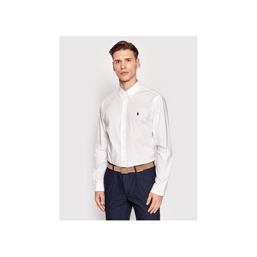 Polo Ralph Lauren Koszula 710832480002 Biały Slim Fit ze sklepu MODIVO w kategorii Koszule męskie - zdjęcie 168540572