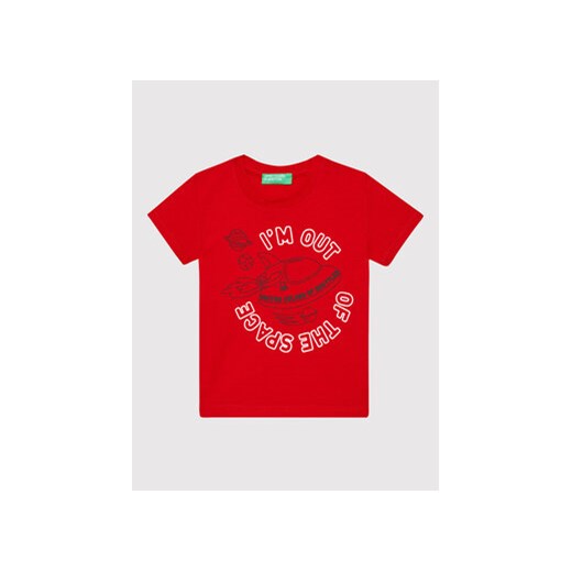 United Colors Of Benetton T-Shirt 3I1XG101C Czerwony Regular Fit ze sklepu MODIVO w kategorii Koszulki niemowlęce - zdjęcie 168540634