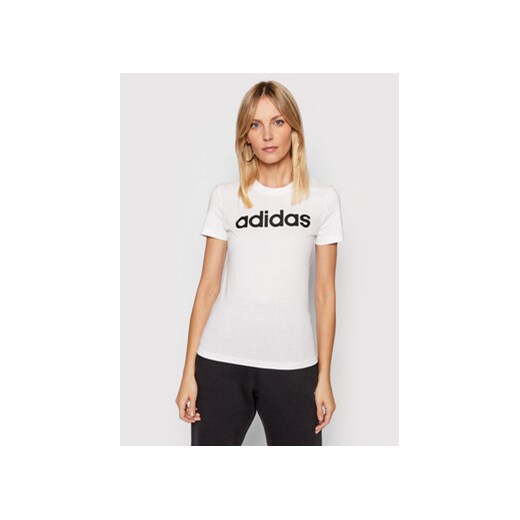 adidas T-Shirt Essentials GL0768 Biały Slim Fit ze sklepu MODIVO w kategorii Bluzki damskie - zdjęcie 168540761