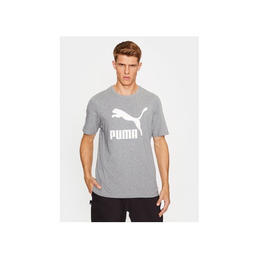 Puma T-Shirt Classics Logo 530088 Szary Regular Fit ze sklepu MODIVO w kategorii T-shirty męskie - zdjęcie 168540960