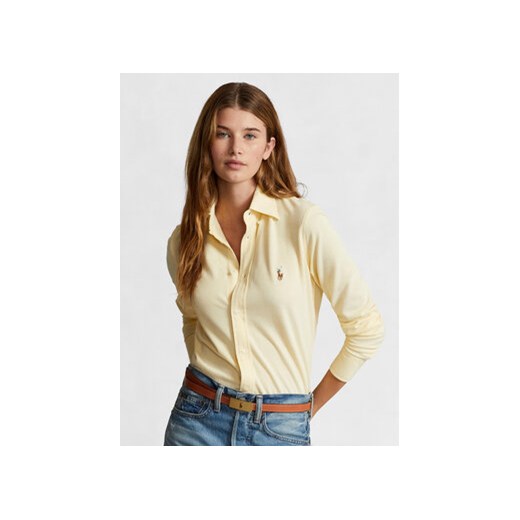 Polo Ralph Lauren Koszula Ls Knt Ox St 211924258002 Żółty Slim Fit ze sklepu MODIVO w kategorii Koszule damskie - zdjęcie 168540991