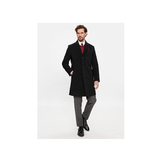 Boss Płaszcz wełniany H-Hyde-C-224 50485199 Czarny Regular Fit ze sklepu MODIVO w kategorii Płaszcze męskie - zdjęcie 168541084