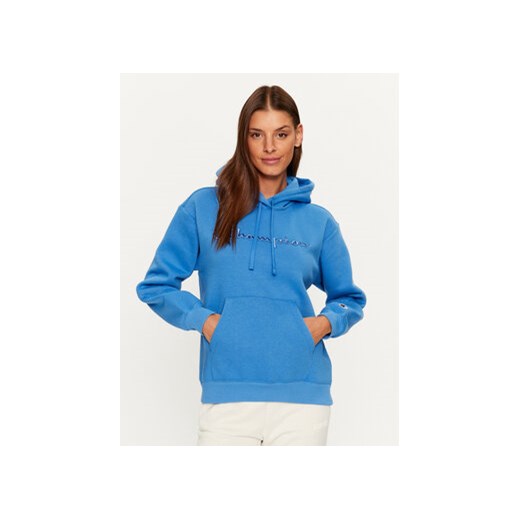 Champion Bluza Hooded Sweatshirt 116677 Niebieski Custom Fit ze sklepu MODIVO w kategorii Bluzy damskie - zdjęcie 168541893