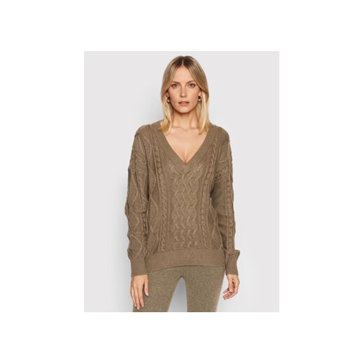 Guess Sweter Slouchy Cable Noemi W1BR50 Z2QA0 Brązowy Regular Fit Guess S MODIVO
