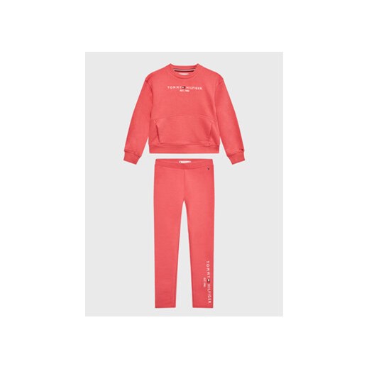 Tommy Hilfiger Dres Essential KG0KG07042 D Różowy Regular Fit ze sklepu MODIVO w kategorii Dresy dziewczęce - zdjęcie 168542432