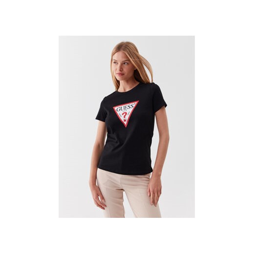 Guess T-Shirt W1YI1B I3Z14 Czarny Slim Fit ze sklepu MODIVO w kategorii Bluzki damskie - zdjęcie 168543332