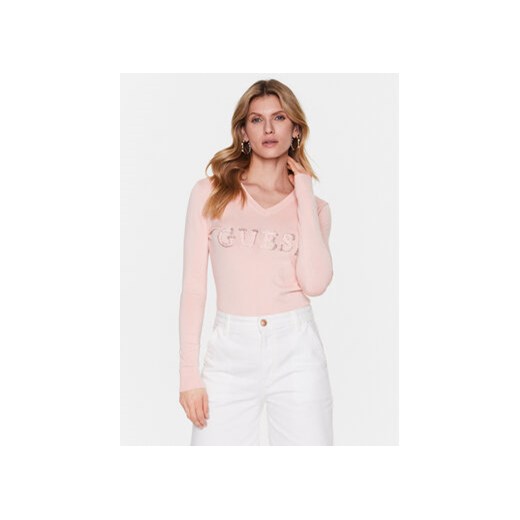 Guess Sweter Anne W3GR36 Z2NQ2 Różowy Regular Fit Guess S okazja MODIVO